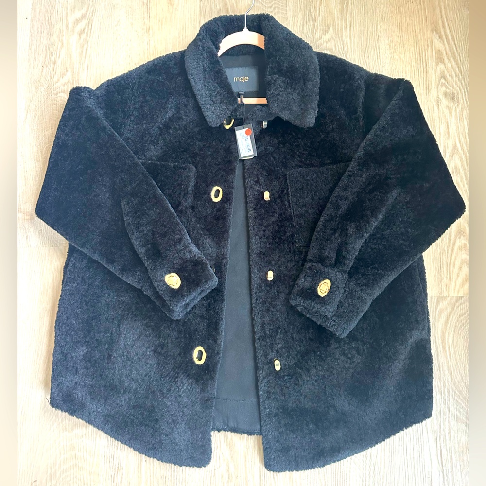 Maje BALERIA Faux Fur Coat